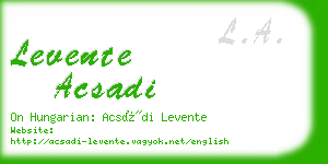 levente acsadi business card